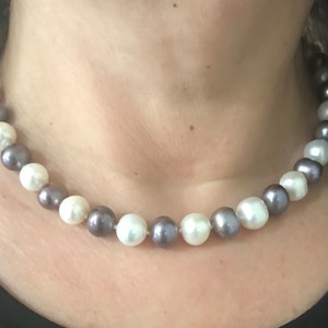 11-12mm freshwater pearl necklace  multi color  18 inch freshwater pearl necklace 1 strand - bridal jewelry - real pearl necklace