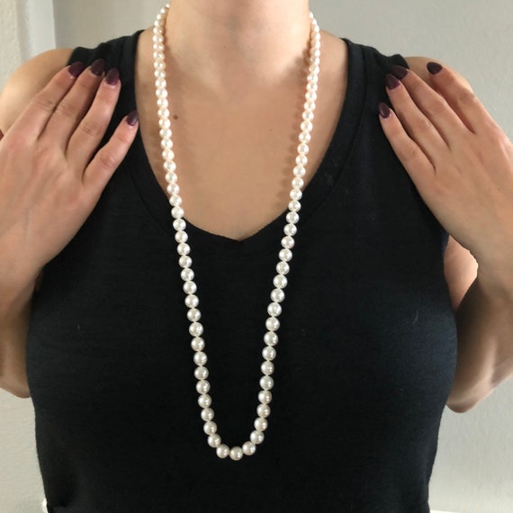 8mm Swarovski Pearl Necklace, Mother of Pearl Shell Pendant