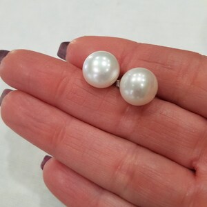 Genuine Cultured Freshwater Pearl Earrings Sterling Silver 8 mm White Pearl Stud Earrings -5 color variations Bridal Jewelry Bridesmaid Gift