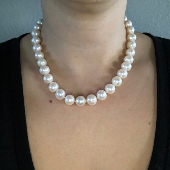 18 Inch 12-13mm White AAA+ Freshwater Pearl Necklace Strand