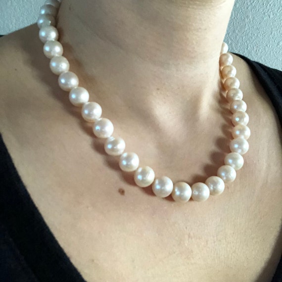 2row 18" 11mm white round freshwater pearl necklace P4905 AA+