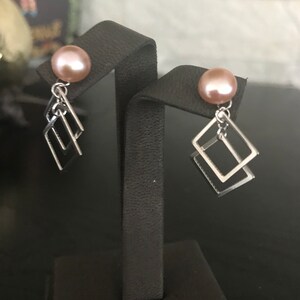 Pierced freshwater cultured pearl Earrings with Earing Jacket. Multiple wear bridal earrings, bridal jewelry