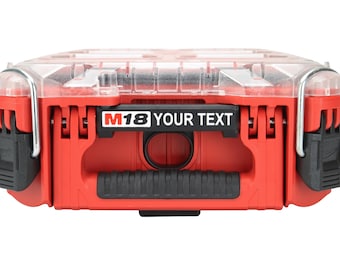 Organizador compacto Milwaukee PACKOUT de 5 compartimentos (48-22-8435) con etiqueta personalizada