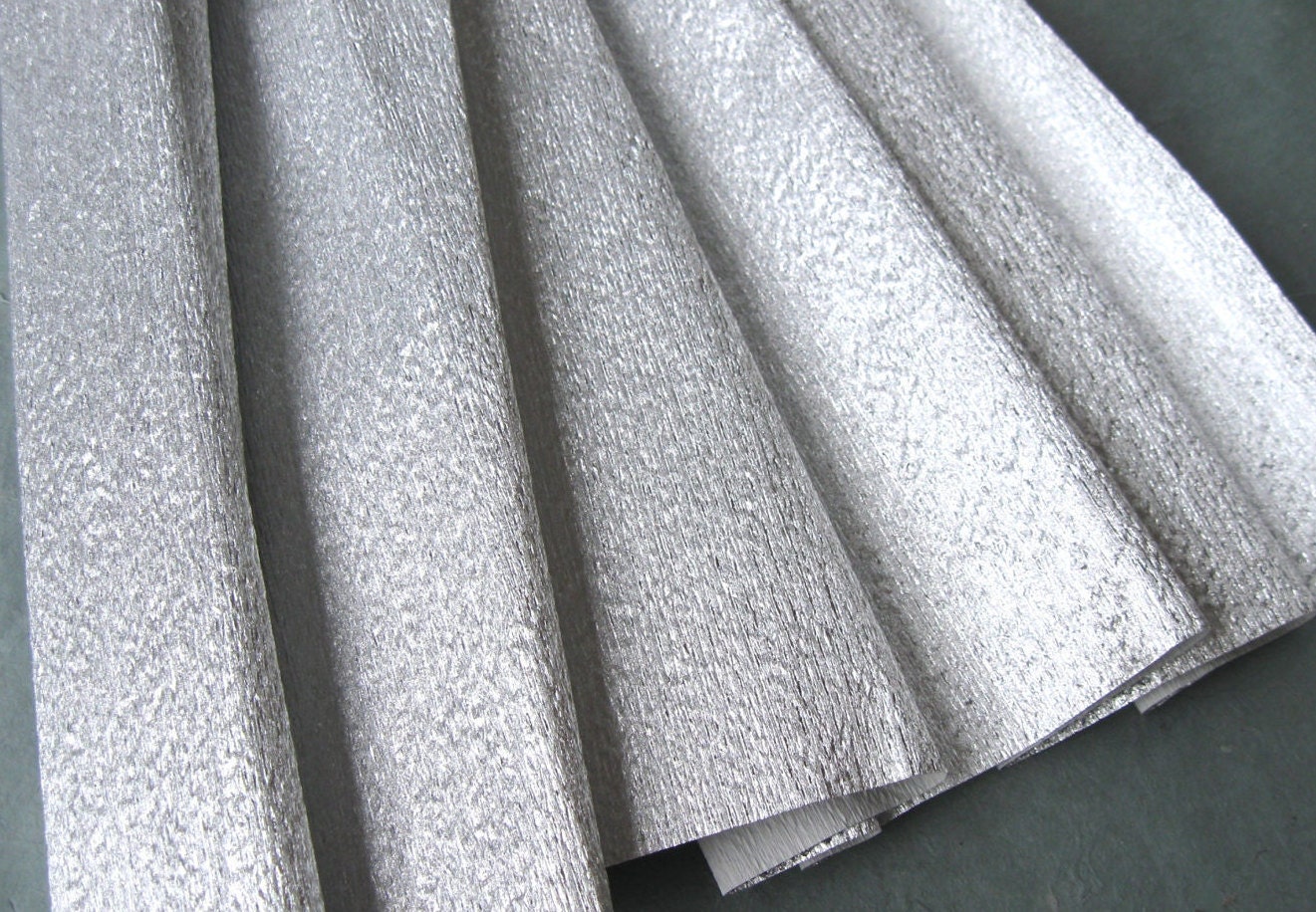 Silver Metallic Crepe Paper Roll 50x250cm Made in Germany Etsy