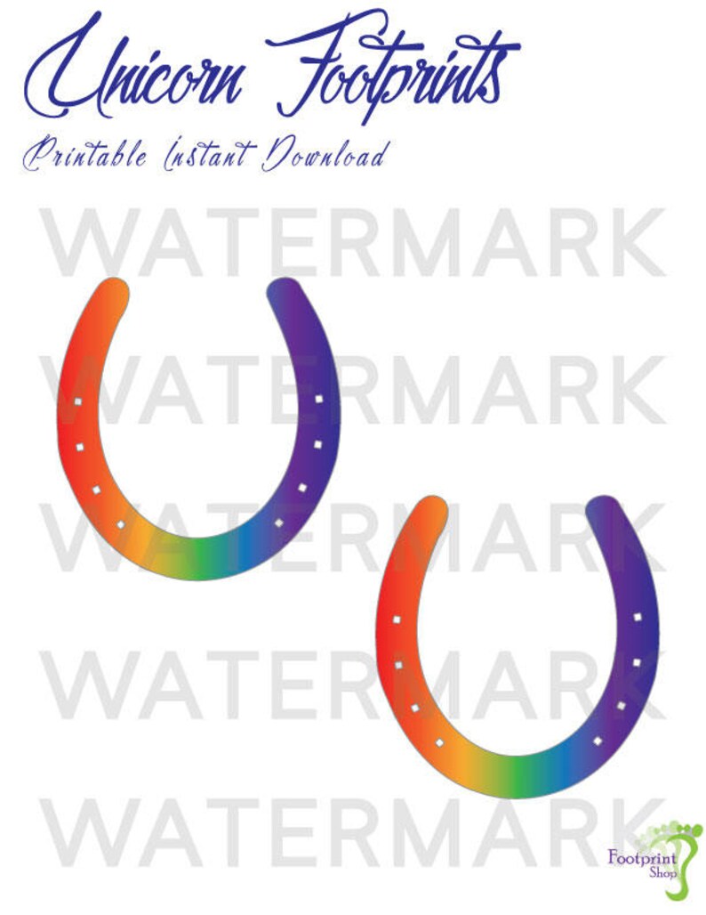 Unicorn Rainbow Printable Footprints Instant Download - Etsy