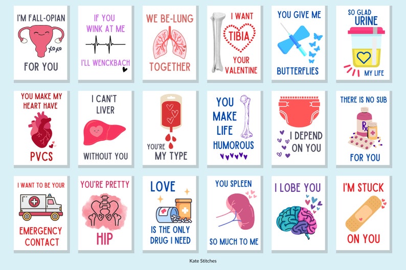 Medical Valentines Printable Valentines for Doctors Nurses Medical