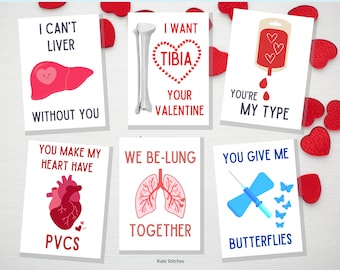 Medical Valentines Printable, Valentines for doctors, nurses, medical staff, med students, and pharmacists