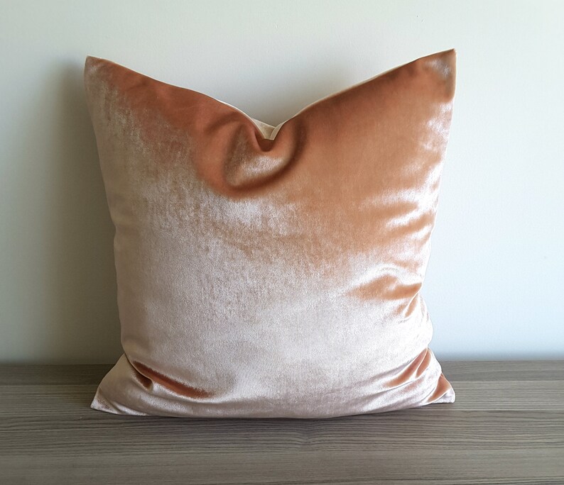 Peach Velvet Pillow Cover Peach Decorative Pillow Peach Velvet Etsy