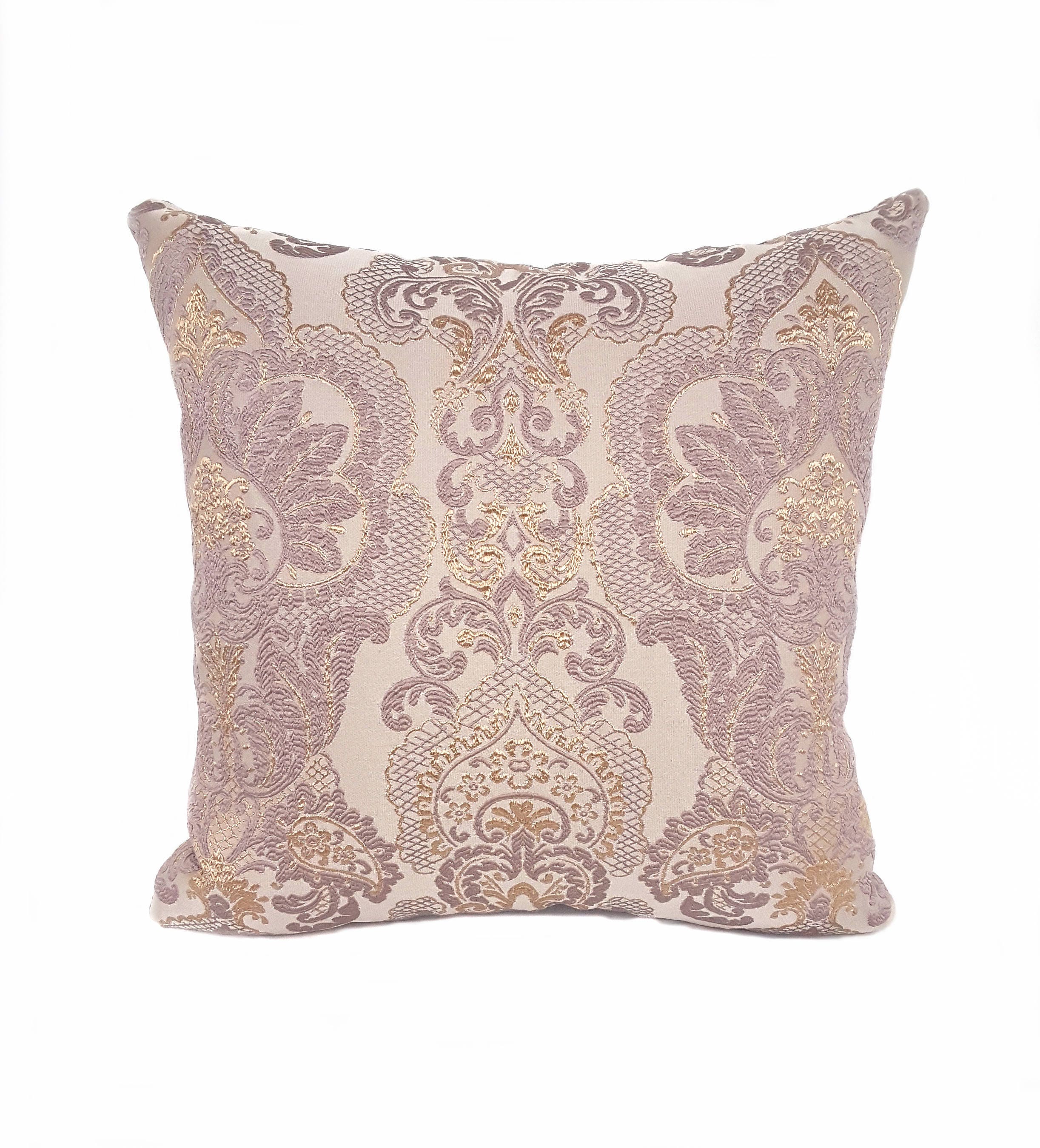 Beige Damask Pillow Cover Embroidered Pillow Beige Decorative Etsy