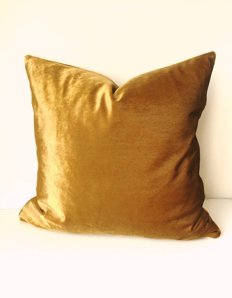 12x26 Lumbar Metallic Sheen Mustard Gold Velvet Pillow Cover Etsy