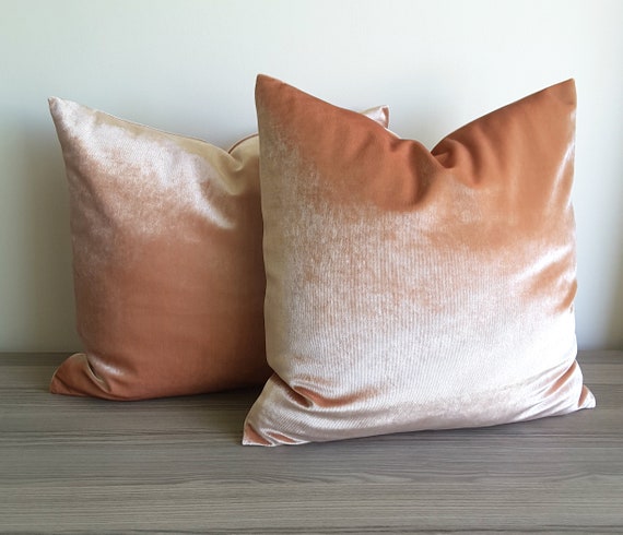 Pillow Cover Peach Decorative Pillow One Throw Pillow Cover Peach and Green