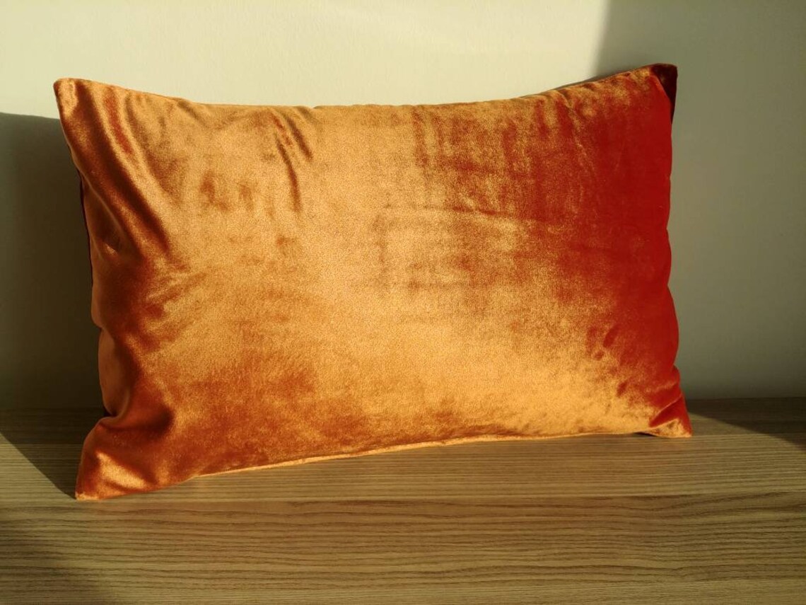 Terracotta Velvet Pillow Cover Terracotta Decorative Pillow Etsy