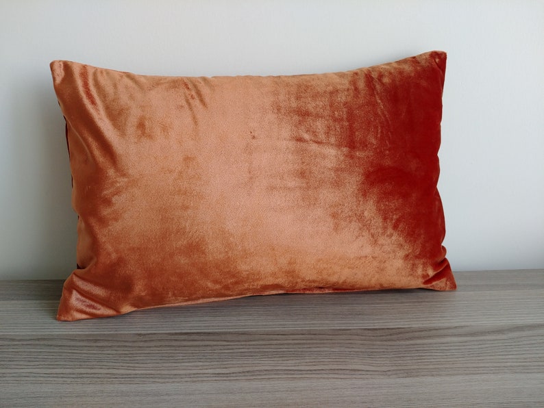 rust velvet cushion