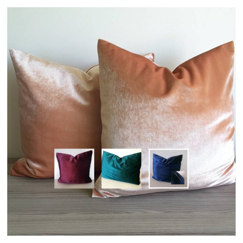 Peach Velvet Pillow Cover Peach Decorative Pillow Peach Velvet Etsy