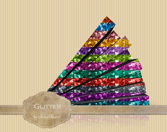 Digital Scrapbooking Kit | 12 Glitter Papiere