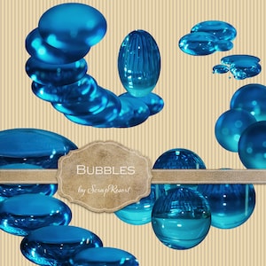 Kit de Scrapbooking Digital / 75 Burbujas / Imágenes transparentes