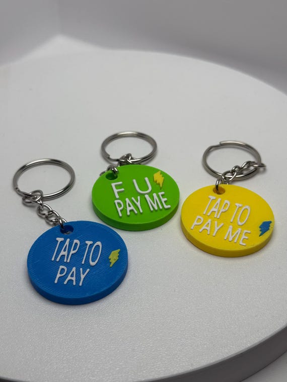 NFC ‘Pay Me’ Keychain – Tap to Pay | CashApp, PayPal, Venmo, Zelle | Custom Colors | Pre-Programmed or DIY