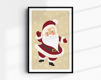 Vintage Santa Claus ChristmasWall Decor - Physical Art Print