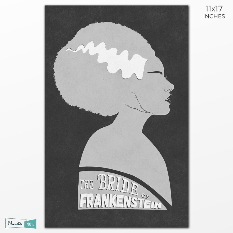 The Bride of Frankenstein Classic Horror Wall Decor Etsy