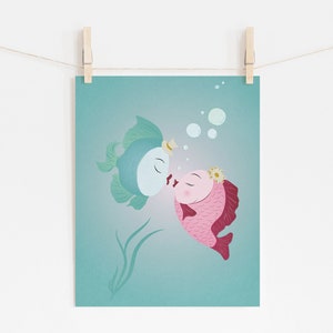 Retro Chalkware Inspired Lover Fish Physical Art Print image 2