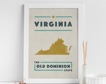 Virginia The Old Dominion State Hometown Pride Art Print