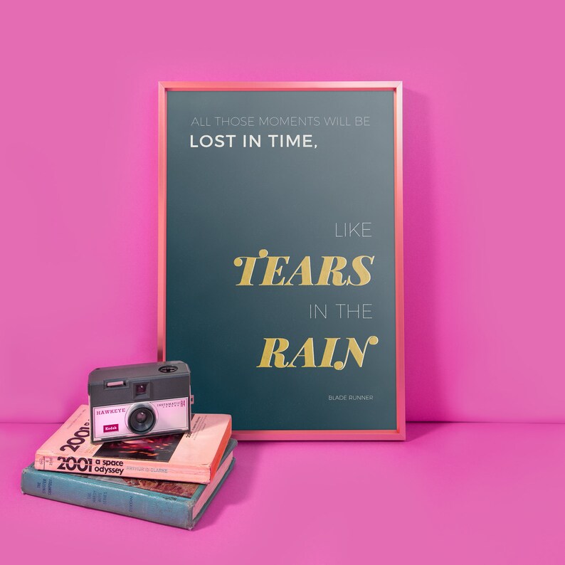 Minimalist Blade Runner Tears in the Rain Quote Etsy UK