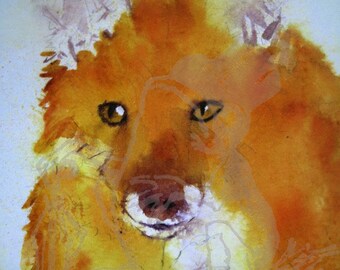 spirit animal totem fox - digital download of an original watercolour
