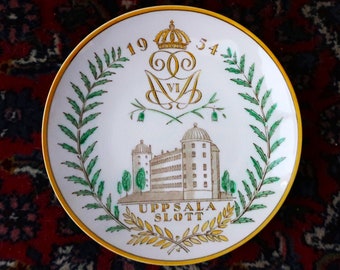 Vintage 1954 Gefle Collectable Plate - Uppsala Slott