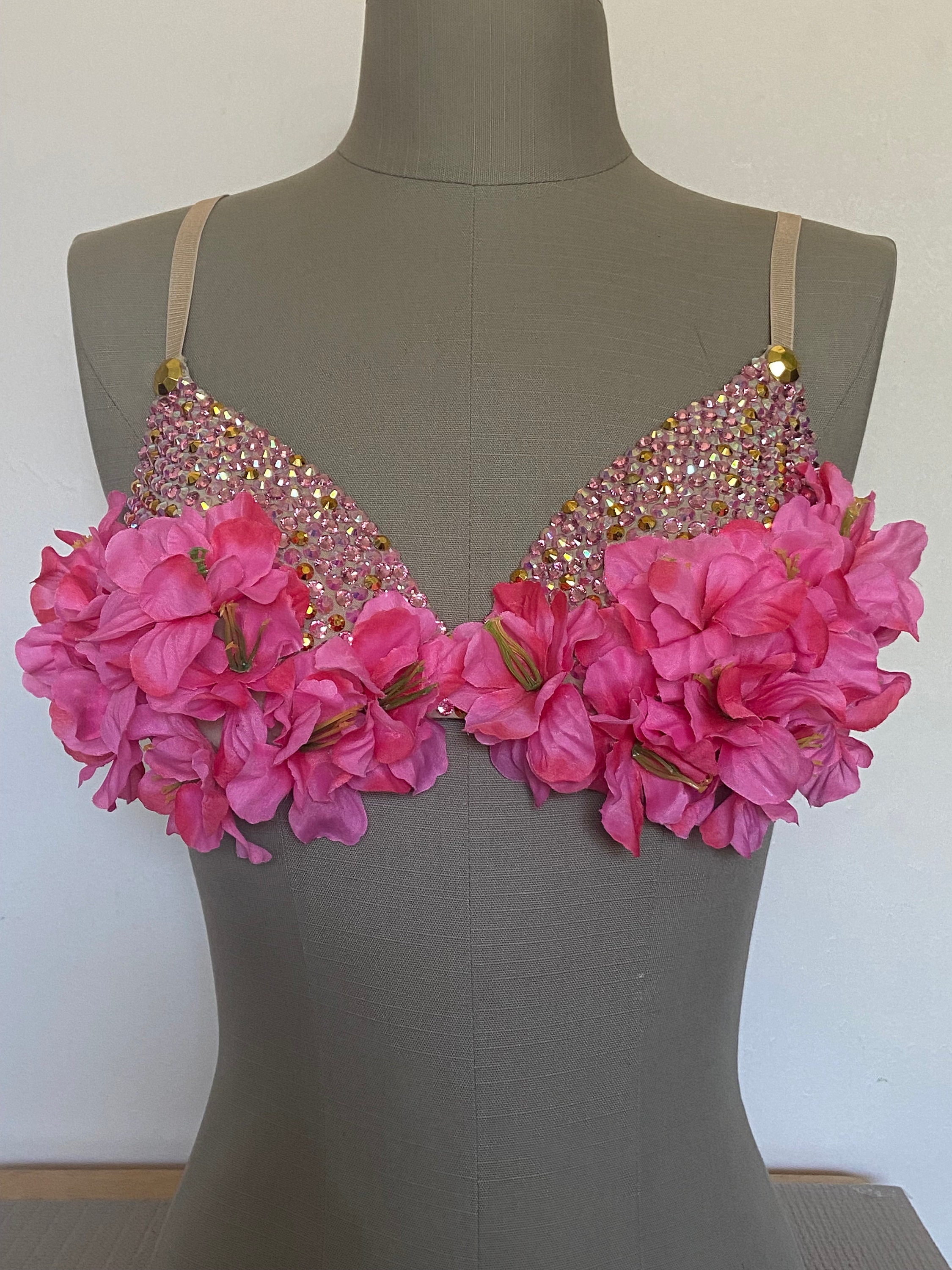 Pink Flower Bra 