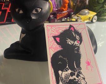 Kitty Skull ( fluorescent hot pink )