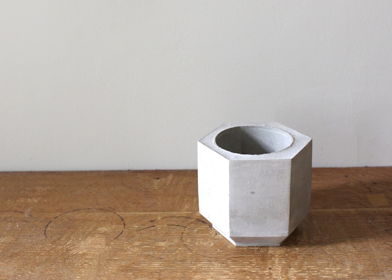 Medium Hexagonal Concrete Planter perfect for a Cactus or Succulent Plant Concrete Plant Pot Handmade