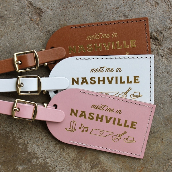 Nash Bash Luggage Tags Bridesmaid Gift for Proposal Box or Bridal Shower Favours - Travel Gift -Nashville Bachelorette Party Favors