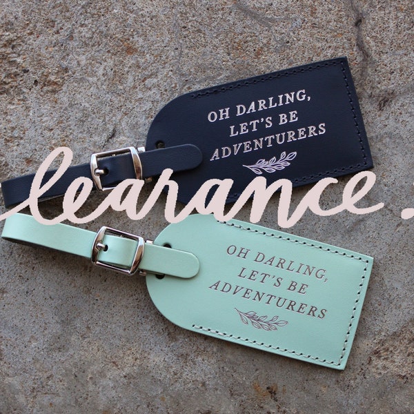 Sale! Adventure Luggage Tags Wedding Favors - Bridesmaid Gift Bridal Shower Bachelorette Party Wanderlust Inspirational Bonded Leather