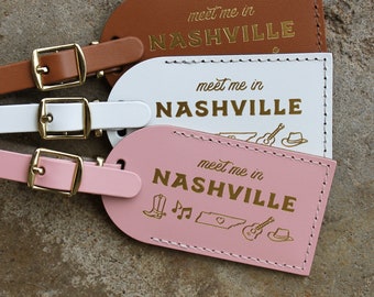 Nash Bash Luggage Tags Bridesmaid Gift for Proposal Box or Bridal Shower Favours - Travel Gift -Nashville Bachelorette Party Favors