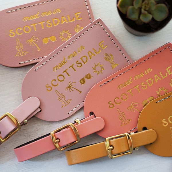 Scottsdale Bridesmaid Gift Luggage Tags for Proposal Box | Bachelorette Party or Bridal Shower Favours - Travel Gift Save the Date