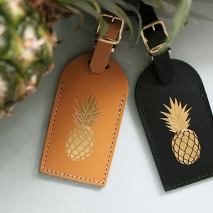Pineapple Tropical Hawaii Luggage Tags Wedding Favors Bridesmaid Gift Bachelorette Party Bridal Shower or Travel Gifts for Save the Date 画像 1