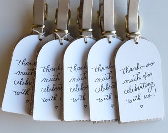 Thank You Hang Tags - Favor Tags for Luggage Tag Wedding Favors - Escort Cards Place Cards Table Number Tags Name Cards for Guests