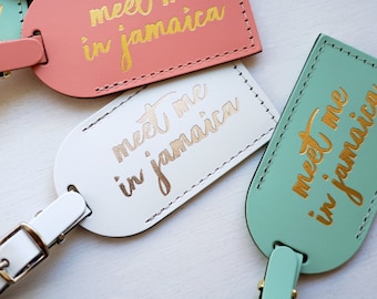 Jamaica Luggage Tags Save the Date Wedding Favors or Bridesmaid Gift - Bridal Shower or Bachelorette Party Destination Travel Gifts