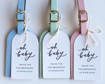 Baby Shower Hang Tags - Favor Tags for Luggage Tag Baby Shower Favors