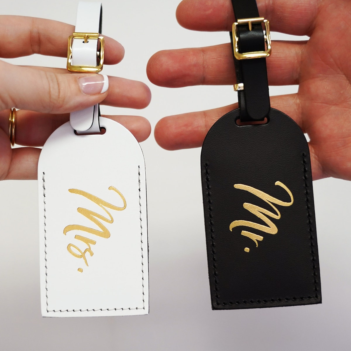 Wedding Gift Luggage Tags Mr and Mrs Couples Gift - Unique Just Married Honeymoon Travel Gifts for Couple, Bonded Leather Travel Gift - Etsy
