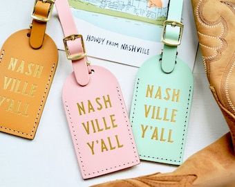 Nashville Bachelorette Party Favors - Nash Bash Luggage Tags for Bridesmaid Gift for Proposal Box or Bridal Shower Favours - Travel Gift