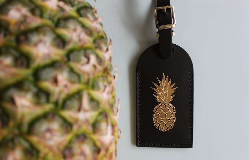 Pineapple Tropical Hawaii Luggage Tags Wedding Favors Bridesmaid Gift Bachelorette Party Bridal Shower or Travel Gifts for Save the Date image 3