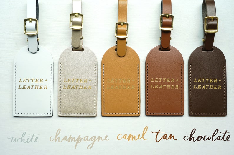 Luggage Tags Wedding Favors Gray And So the Adventure Begins, Bonded leather Bridesmaid Gift or Bachelorette Party, Grey Wedding Favours image 9