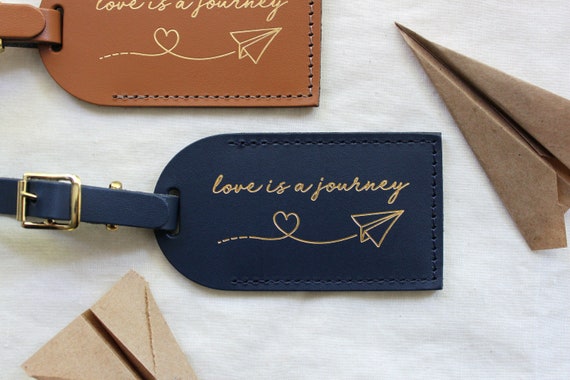 6 Colors Hot Stamping Suitcase Luggage Tag Label Loving Heart Couples  Handbag Portable Travel Accessories Name