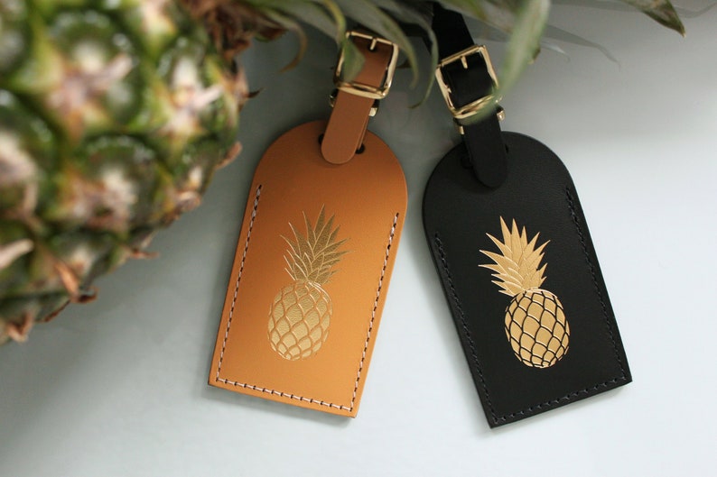 Pineapple Tropical Hawaii Luggage Tags Wedding Favors Bridesmaid Gift Bachelorette Party Bridal Shower or Travel Gifts for Save the Date image 1