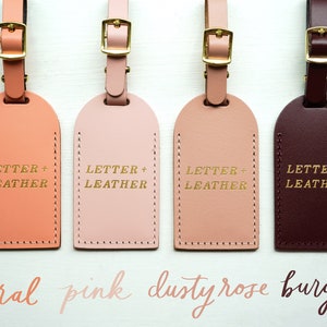 Luggage Tags Bridesmaid Gift Bonded Leather Wedding Favors Bridal Shower Bachelorette Party Peace image 3