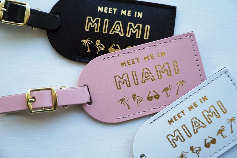 Miami Bridesmaid Gift Luggage Tags for Proposal Box Bachelorette Party or Bridal Shower Favours Travel Gift Save the Date image 5