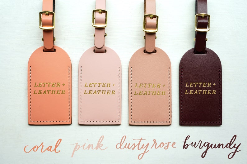 Luggage Tags Wedding Favors Gray And So the Adventure Begins, Bonded leather Bridesmaid Gift or Bachelorette Party, Grey Wedding Favours image 6