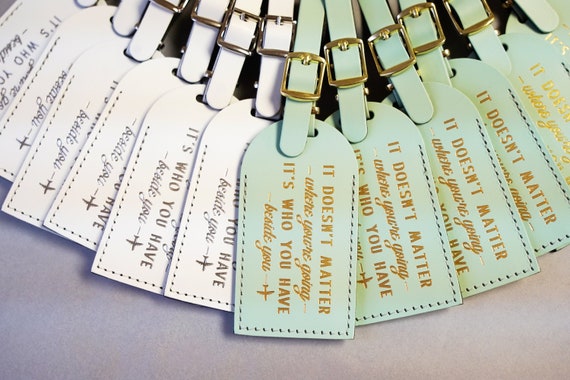 Wedding Favors for Guests in Bulk Luggage Tags it s Who You Have
