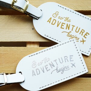 Luggage Tags Wedding Favors White and so the Adventure - Etsy